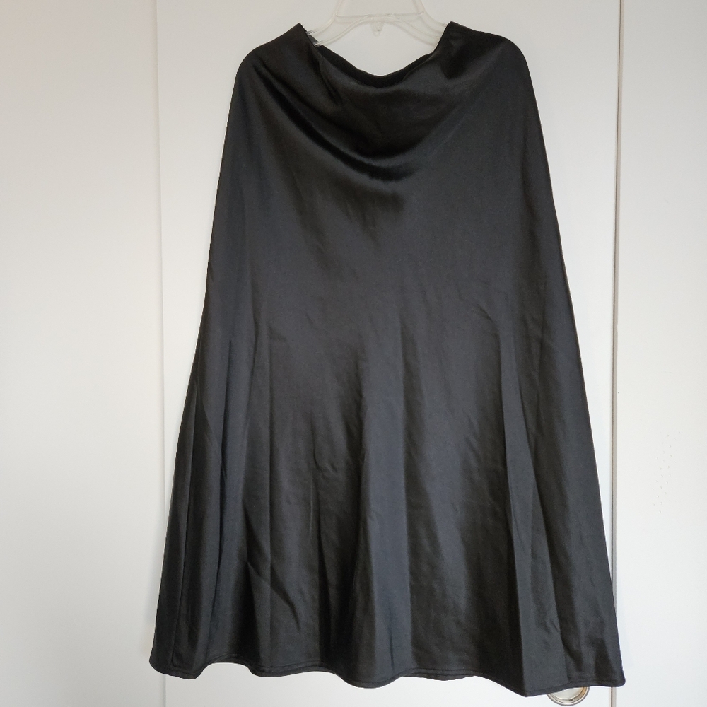 GU Black Satin Maxi Skirt